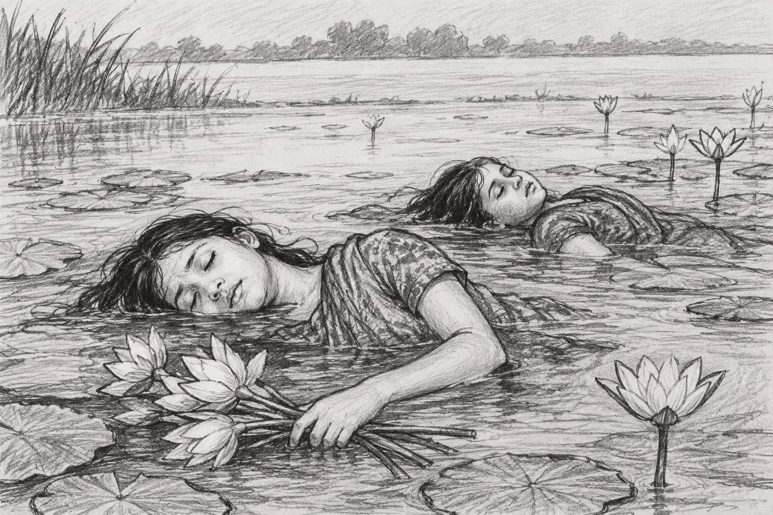 শাপলা তুলতে গিয়ে দুই চাচাতো বোনের মৃত্যু।