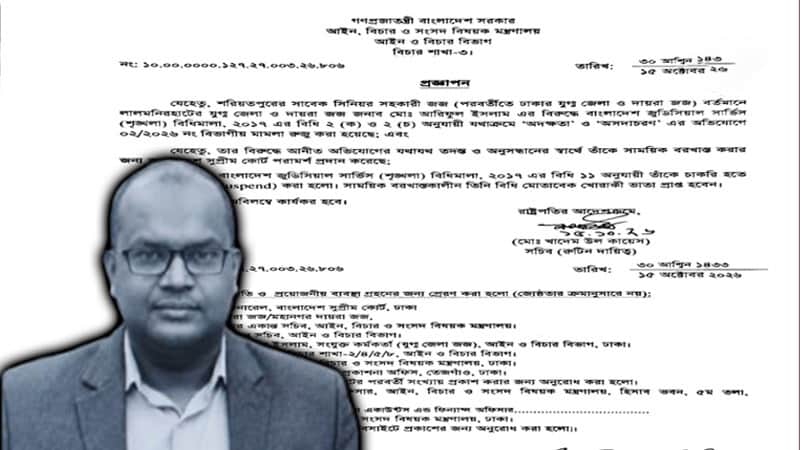 ভুয়া মামলা দিয়ে শতাধিক মানুষকে হয়রানির অভিযোগ, বিচারক সাময়িক বরখাস্ত