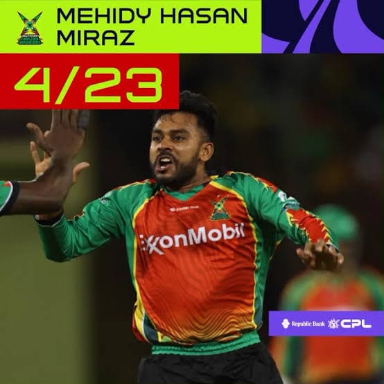 অস্ট্রেলিয়ায় নজর কাড়া পারফরম্যান্স, সিপিএলে মিরাজের বাজিমাত