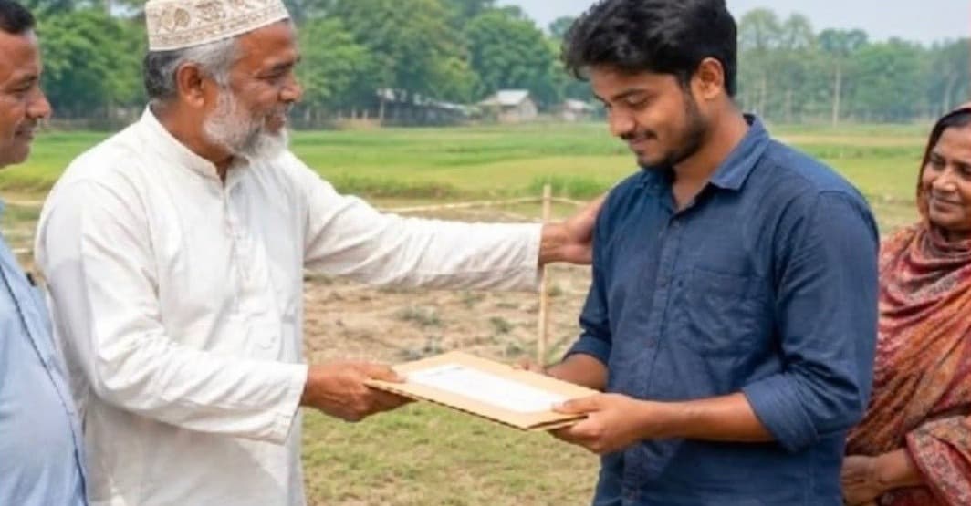 সম্পত্তি না থাকায় চাকরি হারাতে বসা যুবককে জমি দিলেন প্রতিবেশী