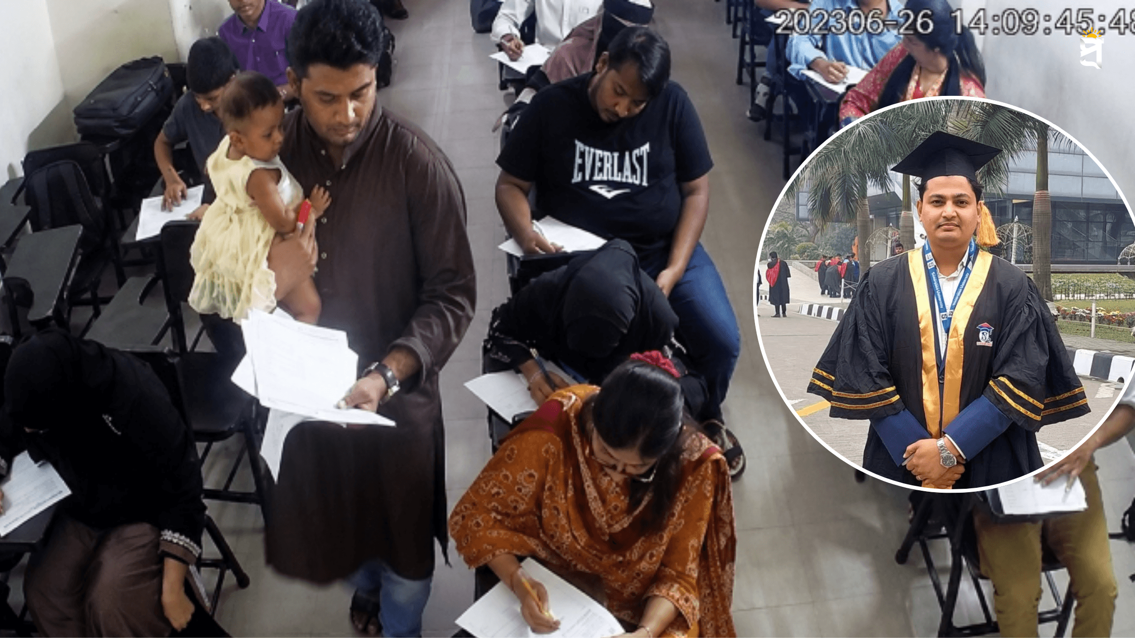 ‘মাতৃত্ব কোনো বাধা নয়’, সন্তানকে কোলে রেখে ছাত্রীর পরীক্ষা দেওয়ার সুযোগ দিলেন বিশ্ববিদ্যালয়ের শিক্ষক