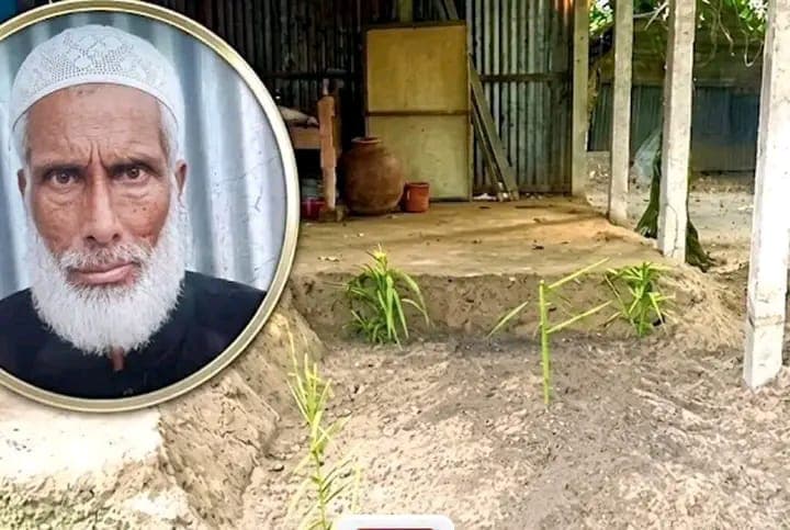 শেরপুরে কবরের যায়গা না পেয়ে নিজ ঘরেই দাফন করা হলো করিম মিয়াকে.