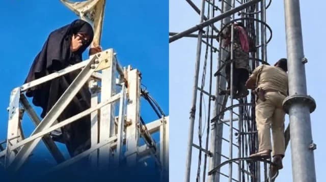 বিয়ের দাবিতে ১০০ ফুট উঁচু মোবাইল টাওয়ারে তরুণী, ফোনেই বিয়ে!