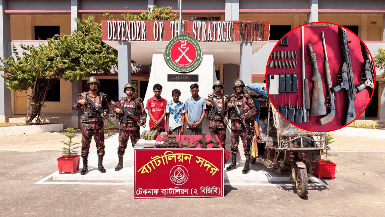 আলুর বস্তায় ২ জি-৩ রাইফেল ও ৪ কেজি বিস্ফোরক!
